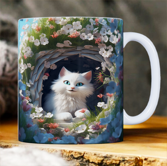 Taza de cerámica con diseño 3d personalizado (11 oz), para la oficina y el hogar, regalos novedosos para cumpleaños, Navidad, Fechas Especiales.