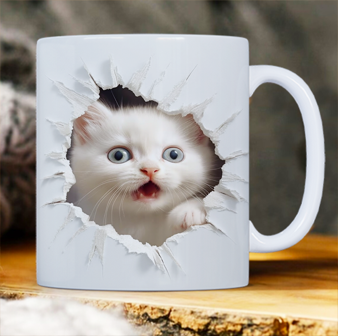 Taza de cerámica con diseño 3d personalizado (15 oz), para la oficina y el hogar, regalos novedosos para cumpleaños, Navidad, Fechas Especiales. (Copia)